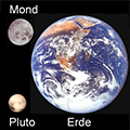 Mond Erde Pluto